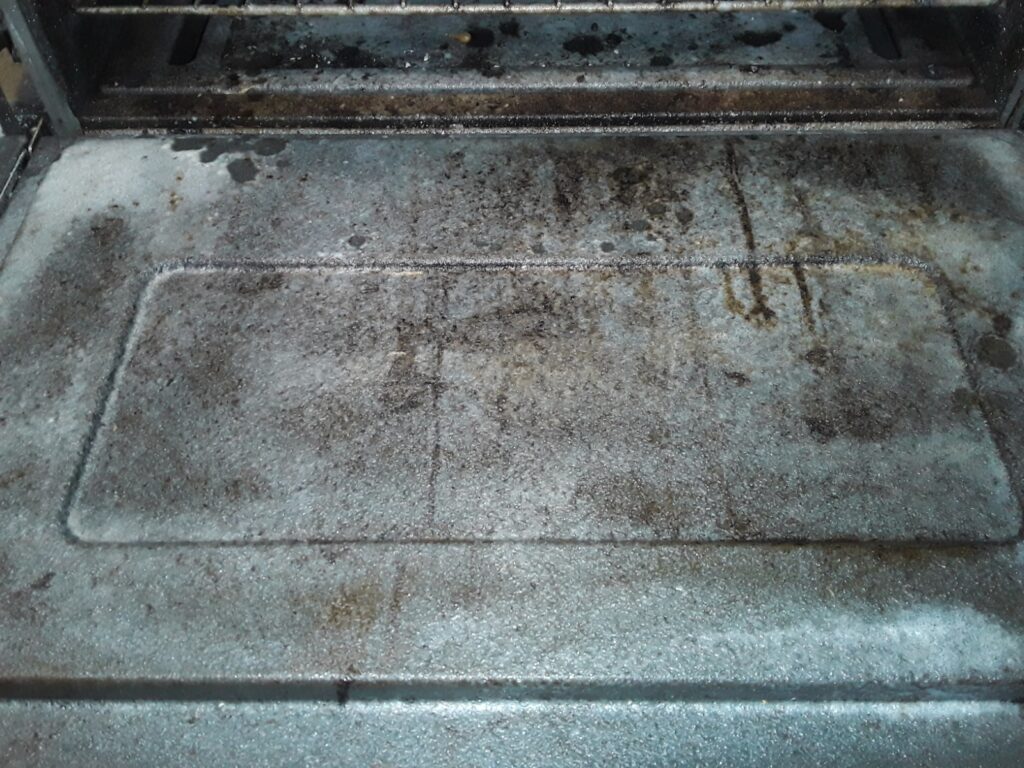dirty inside oven